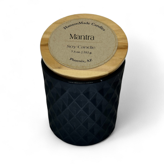 Mantra (Lavender + Amber +Sage) | Matte Black 7.5 oz glass