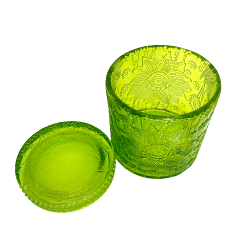 Custom Candle in Lime Green 9 oz. Ziva jar