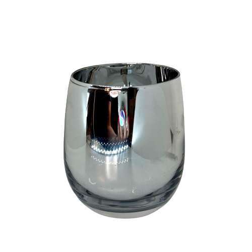 Custom Candle in Silver 8 oz. Wine glass