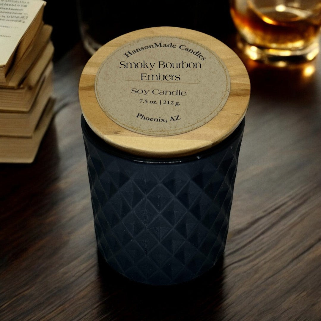 Smoky Bourbon Embers | Matte Black 7.5 oz glass