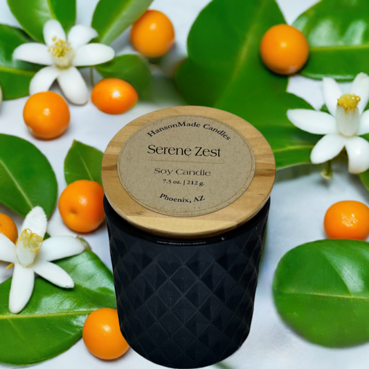 Serene Zest (Orange Blossom) | Matte Black 7.5 oz glass